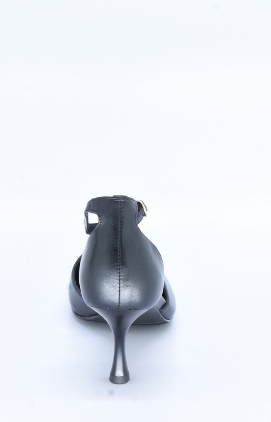 Noir Elegance Ankle Strap Heels