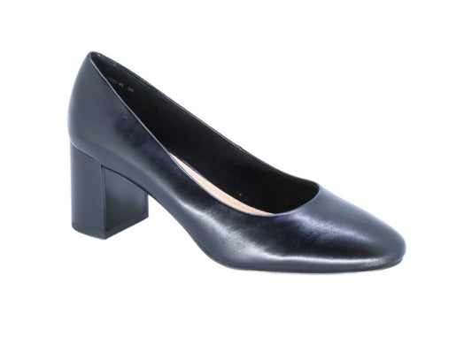 Navy black shoe on a white background